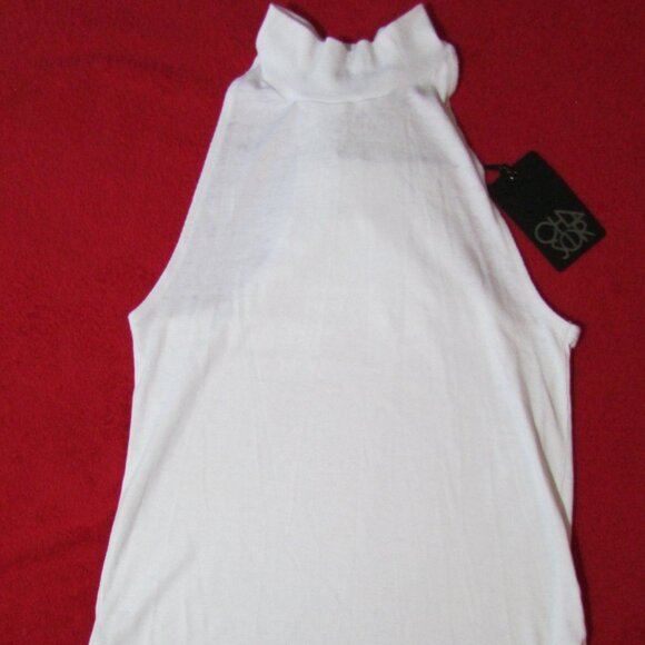 Chaser White Ribbed Tank Tiered Back Neck Band - Picture 10 of 11